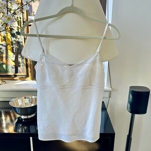 Dosa Women's White Linen/Cotton Cami Tank Top Dosa 2 / US S